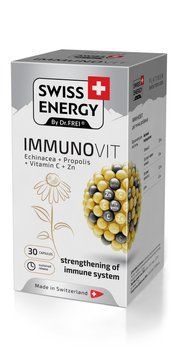 Поддержка иммунитета, IMMUNOVIT Echinacea+Propolis+Vitamin C+Zn, Swiss Energy, 30 капсул SWE-32421 фото