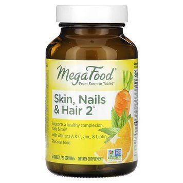 Витамины для волос, кожи и ногтей, Skin, Nails & Hair 2, MegaFood, 60 таблеток MGF-10280 фото