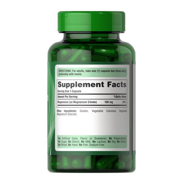 Magnesium Citrate 100 mg - 100 caps 2022-10-2883 фото