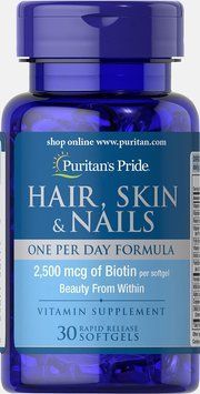 Формула для волосся, шкіри, нігтів, Hair, Skin & Nails, Puritan's Pride, 1 в день, 30 капсул PTP-50779 фото