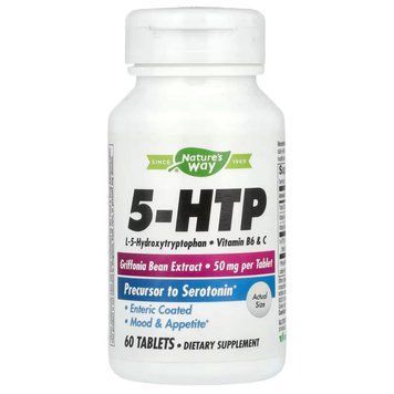 L-5-гідрокситриптофан, 5-HTP, Nature's Way, 50 мг, 60 вегетаріанських таблеток NWY-45250 фото