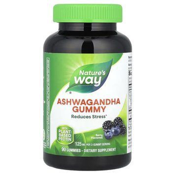 Ашваганда, Ashwagandha Gummies, Nature's Way, вкус ягод, 125 мг, 90 жевательных конфет NWY-13983 фото